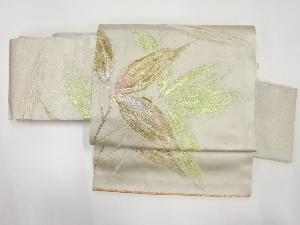 リサイクル　たつむら製　くま笹紋織出し作り帯